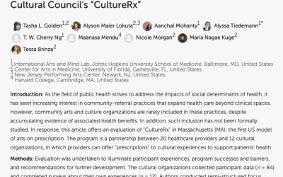 Social Prescription in the US: a pilot evaluation of Mass Cultural Council’s “CultureRX,” 2023